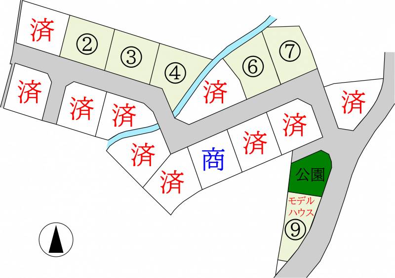 高松市香川町大野 イルクオーレ大野2号地の区画図