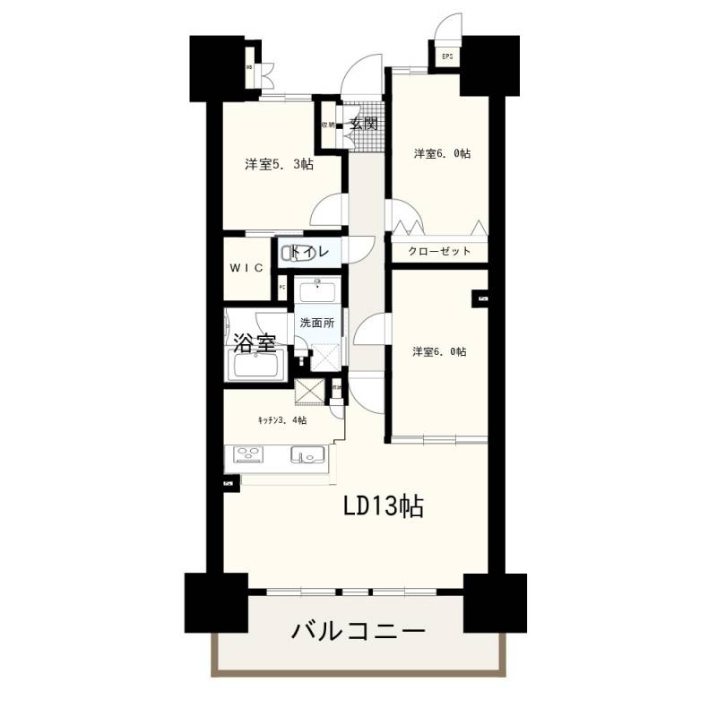 サーパス高知駅レジデンス　★売マンション★ の間取り画像