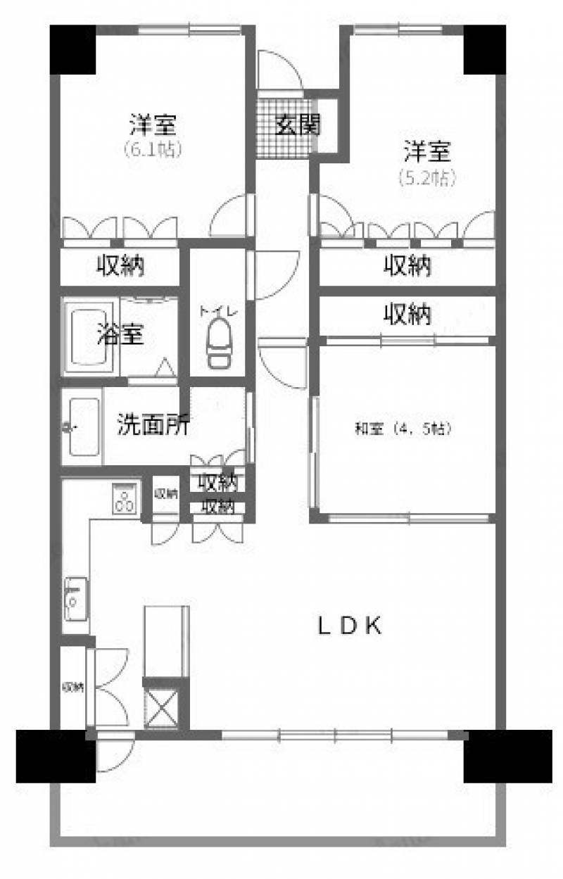 サーパス鏡川大橋　★中古マンション★ の間取り画像