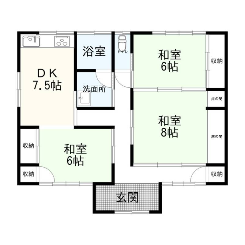 高知市朝倉己 一戸建 の間取り画像