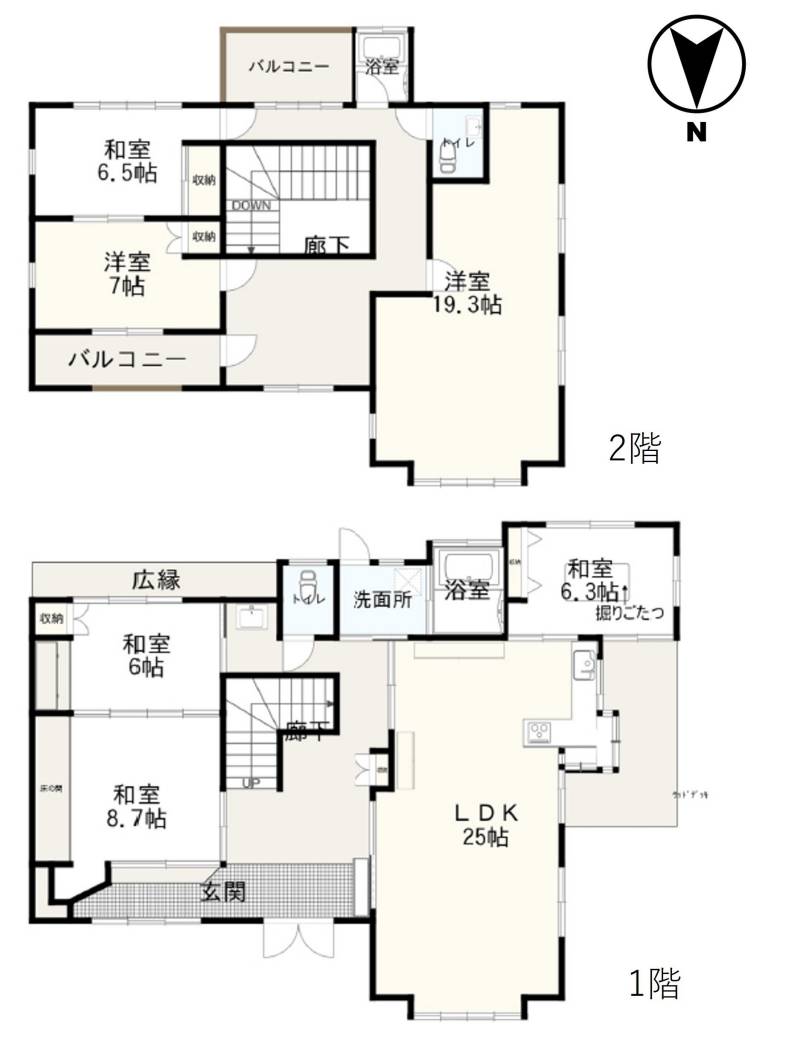 須崎市安和 一戸建 の間取り画像