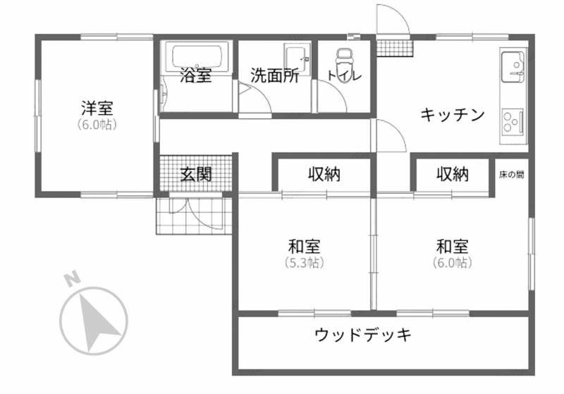 香南市夜須町坪井 一戸建 の間取り画像