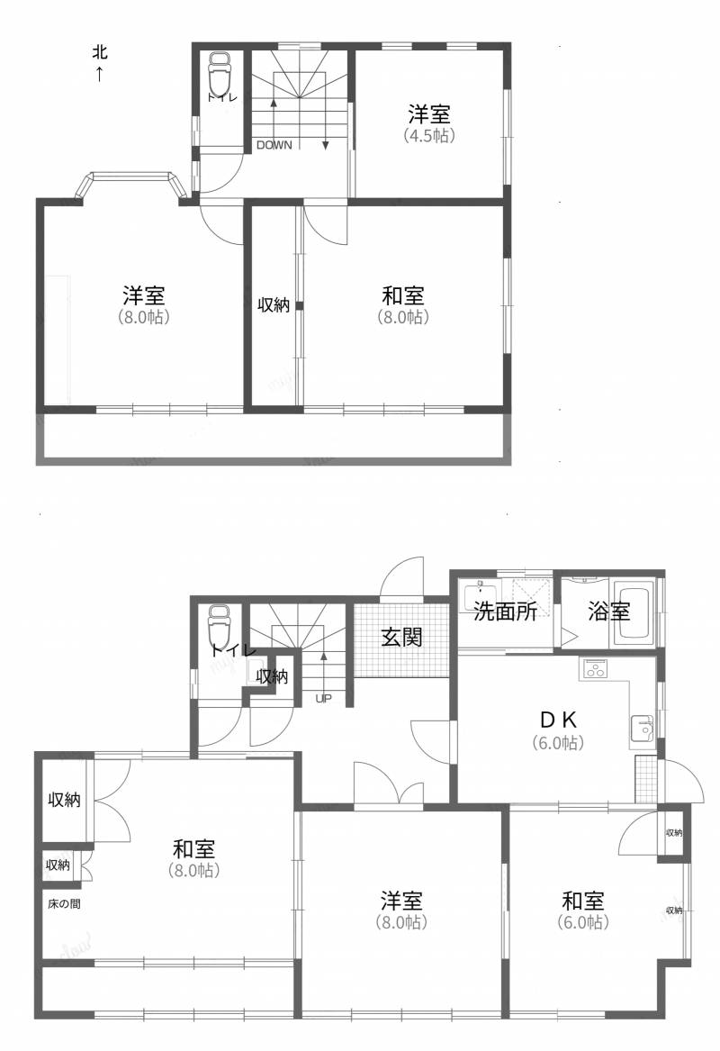 高知市百石町 一戸建 の間取り画像