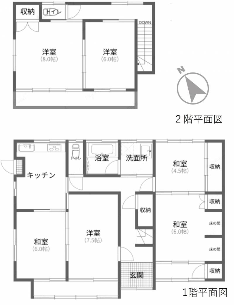 高知市幸崎 一戸建 の間取り画像