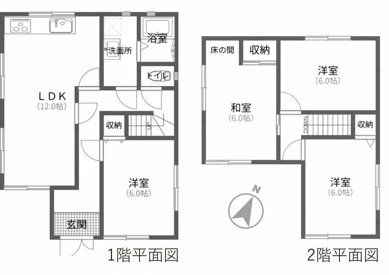 高知市重倉 一戸建 の間取り画像