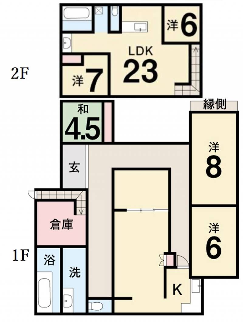 香美市土佐山田町宮前町 一戸建 の間取り画像