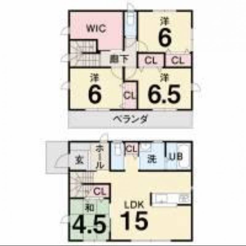 高知市鴨部高町 一戸建 の間取り画像