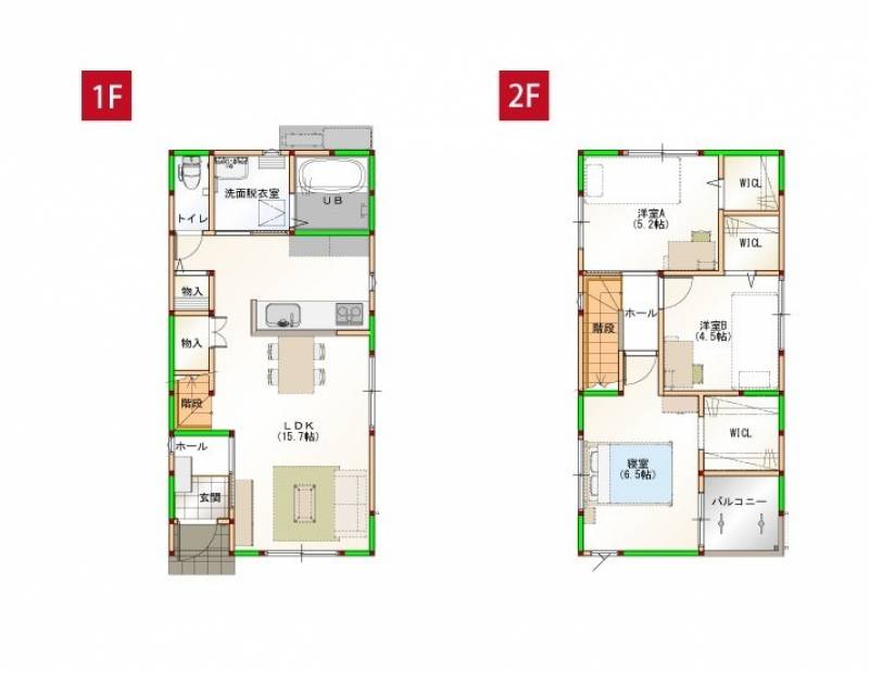 高知市福井扇町 一戸建 の間取り画像