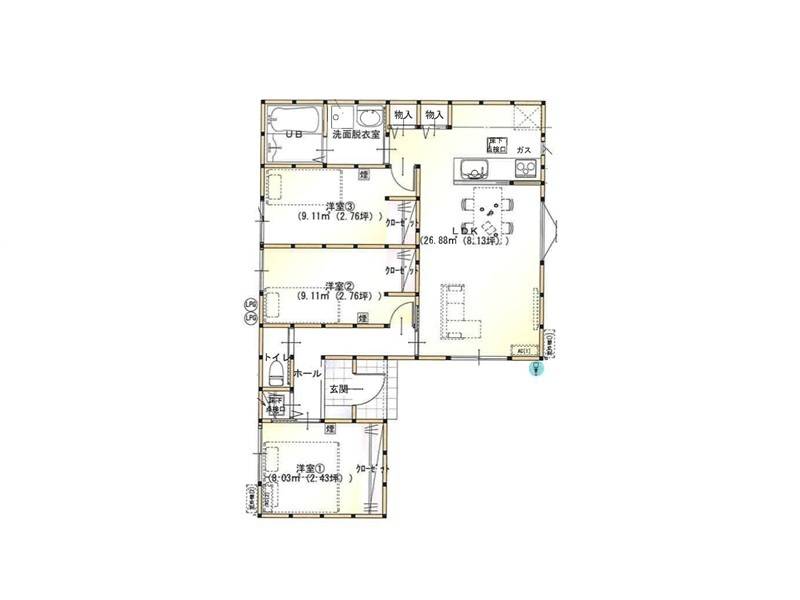 高知市長浜 一戸建 の間取り画像