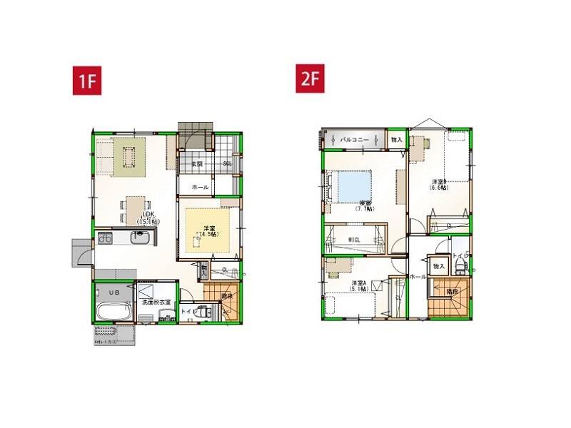 高知市一宮徳谷 一戸建 の間取り画像