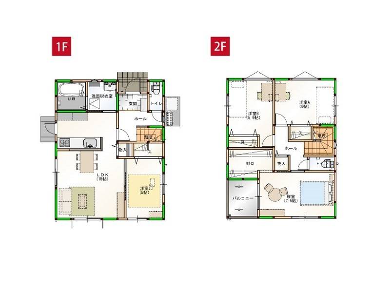 高知市朝倉甲 一戸建 の間取り画像