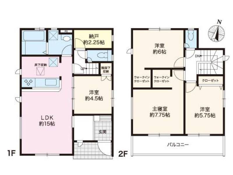 高知市朝倉本町 一戸建 の間取り画像