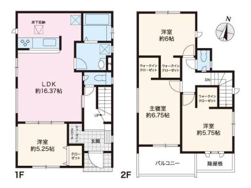 高知市朝倉本町 一戸建 の間取り画像