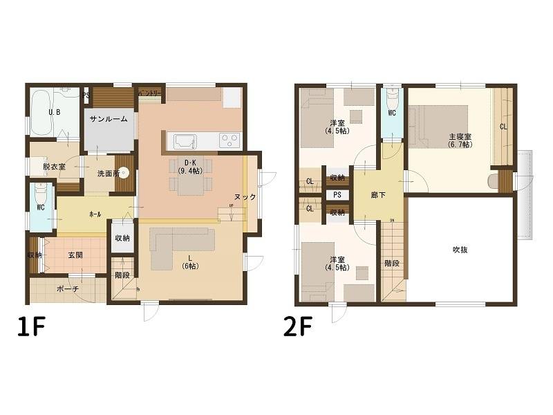 南国市大そね甲 一戸建 の間取り画像