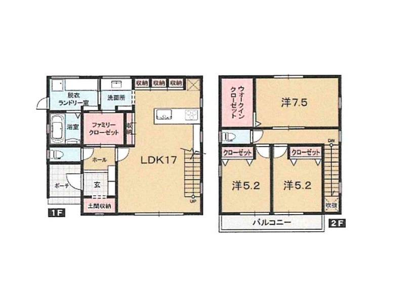 高知市一宮徳谷 一戸建 の間取り画像