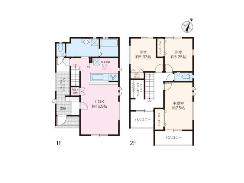 高知市桟橋通 一戸建 の間取り画像