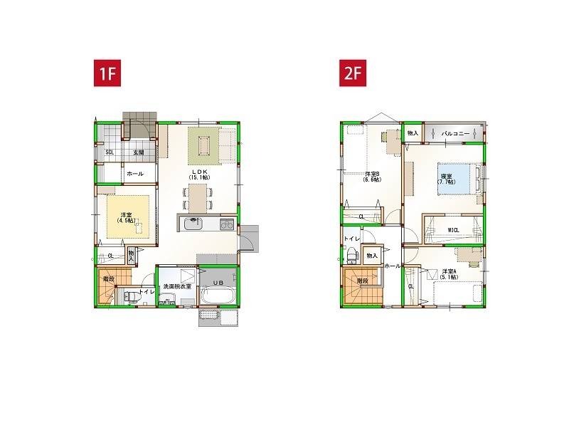 高知市朝倉西町 一戸建 の間取り画像