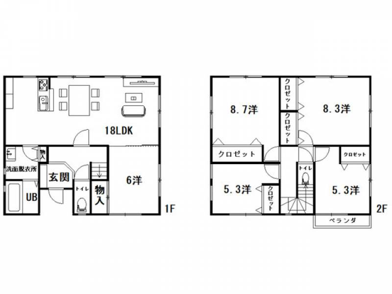 高知市春野町南ケ丘 一戸建 の間取り画像