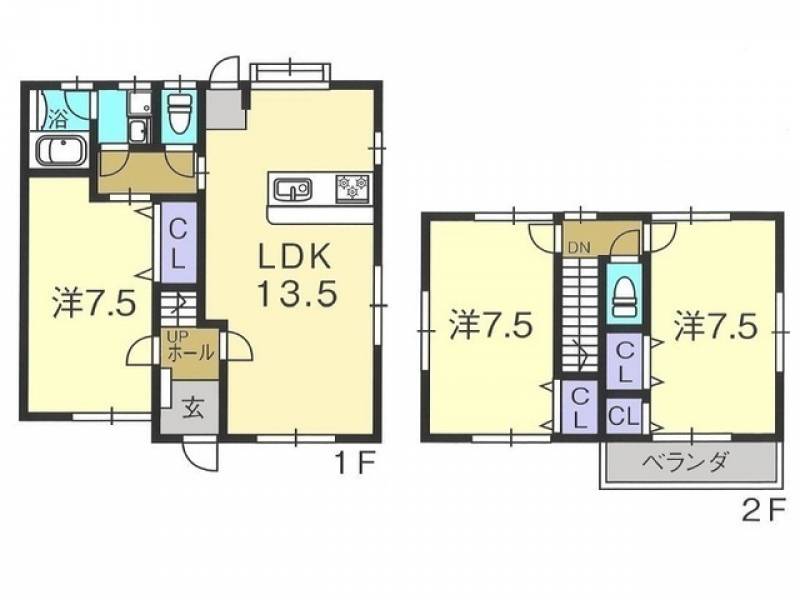 高知市十津 一戸建 の間取り画像