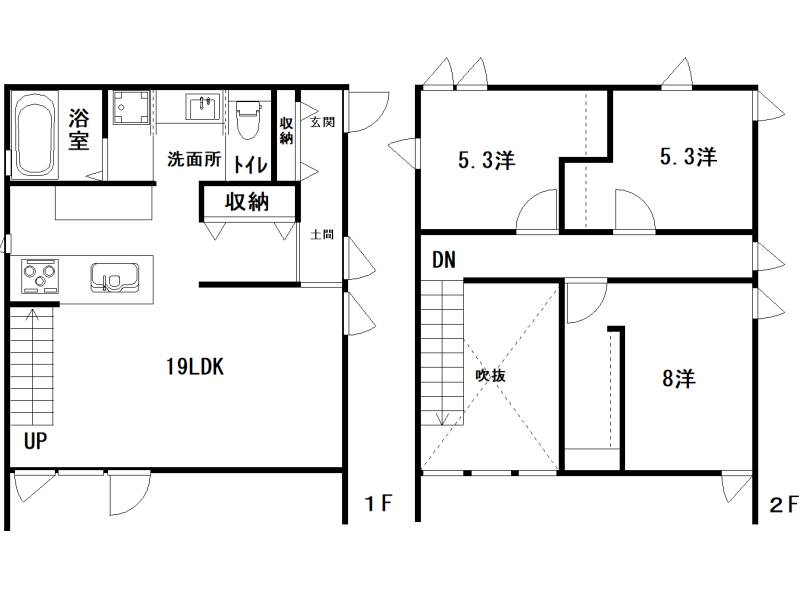 高知市朝倉丙 一戸建 の間取り画像