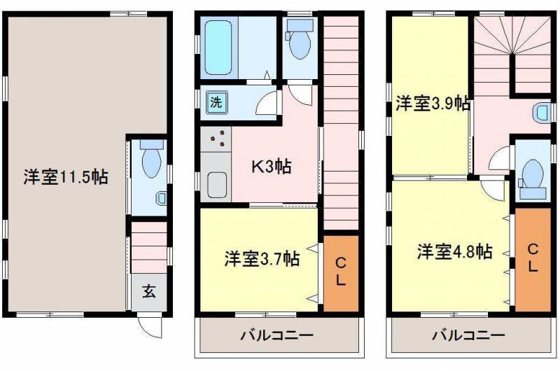 高知市新本町 一戸建 の間取り画像