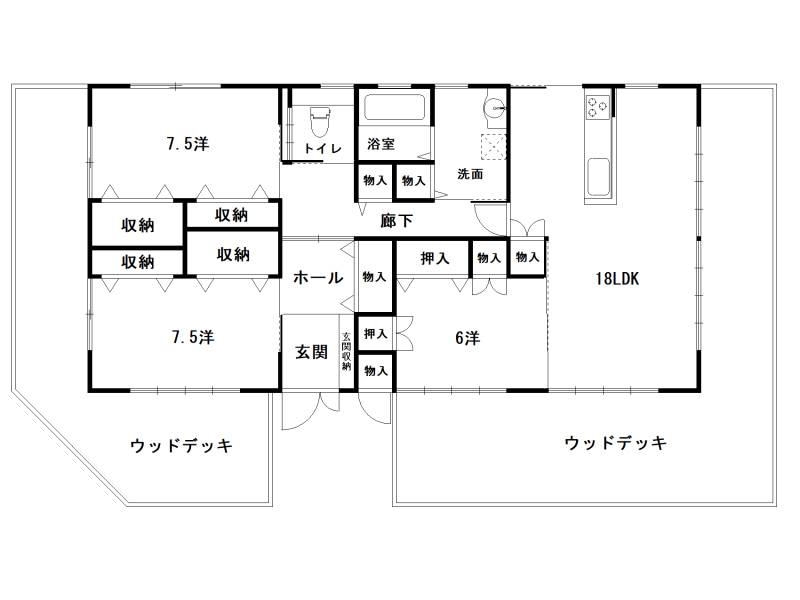 高知市鳥越 一戸建 の間取り画像