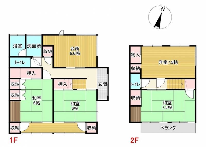 高知市神田 一戸建 の間取り画像