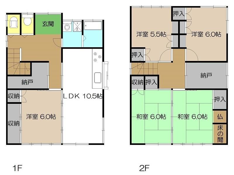 高知市新屋敷 一戸建 の間取り画像