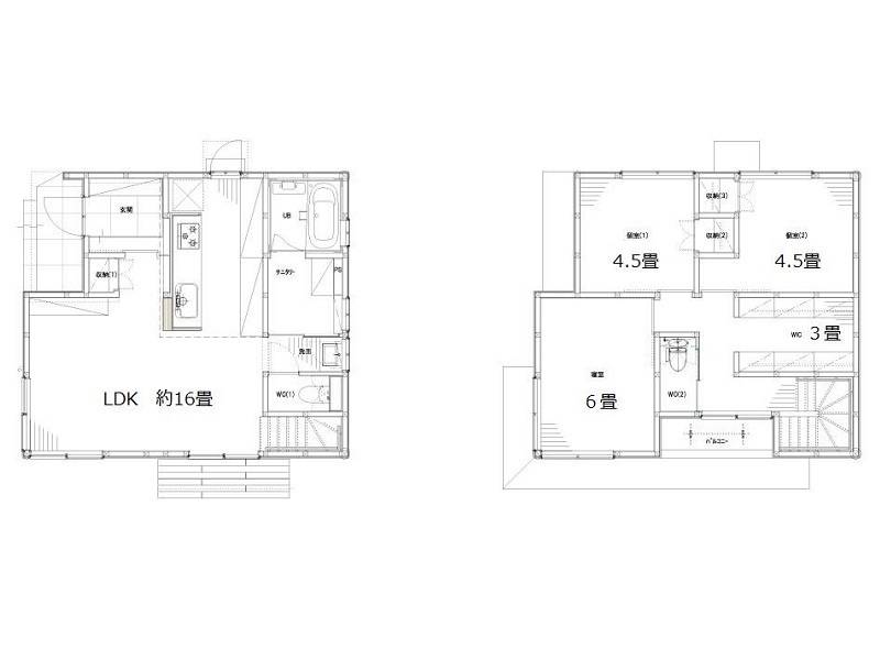 高知市朝倉甲 一戸建 の間取り画像