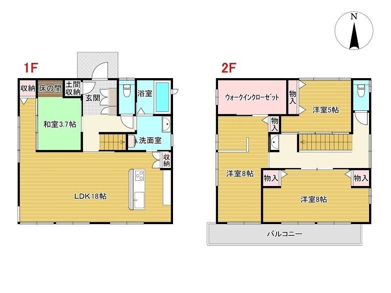 南国市緑ケ丘 一戸建 の間取り画像