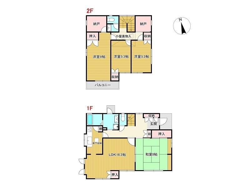 高知市潮見台 一戸建 の間取り画像