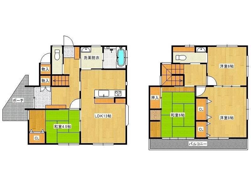 高知市桟橋通 一戸建 の間取り画像