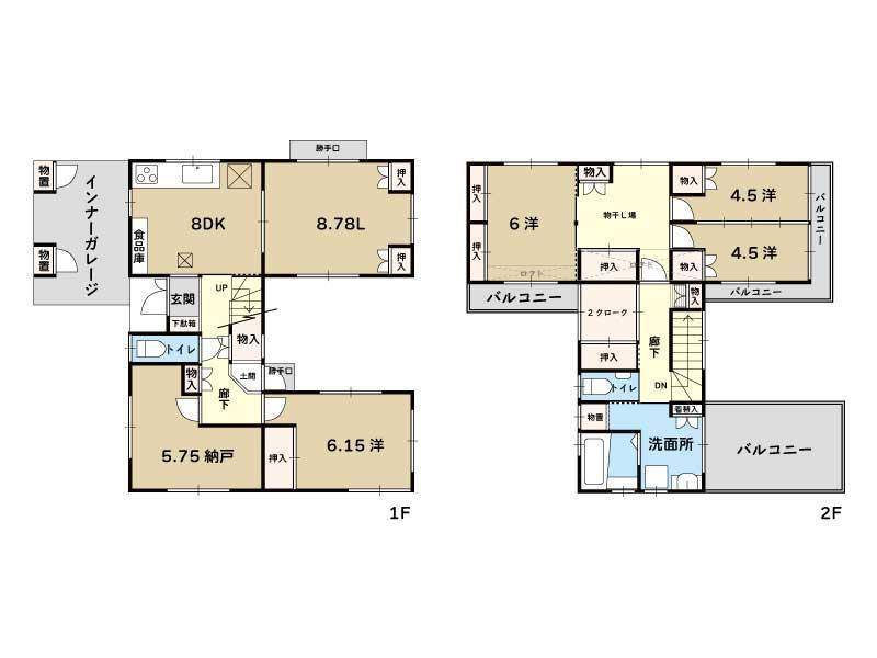 南国市大そね甲 一戸建 の間取り画像