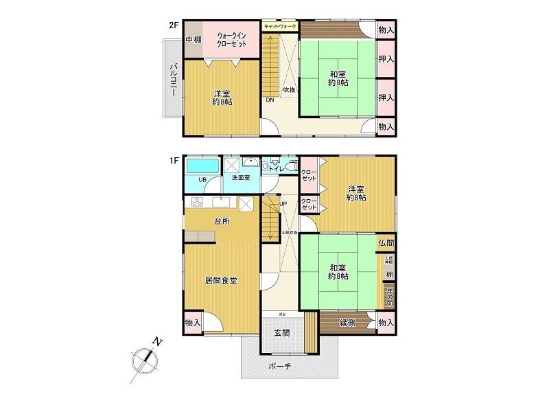 高知市十津 一戸建 の間取り画像