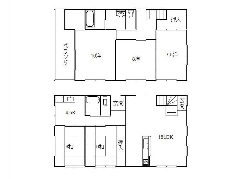 高知市塩屋崎町 一戸建 の間取り画像