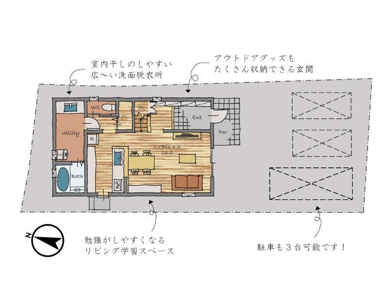 高知市中秦泉寺  の区画図