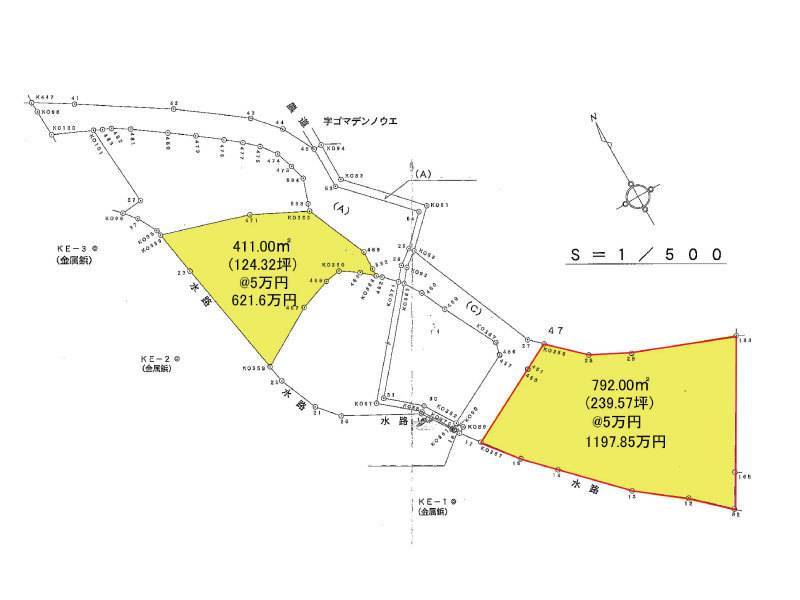 香南市香我美町口西川  の区画図