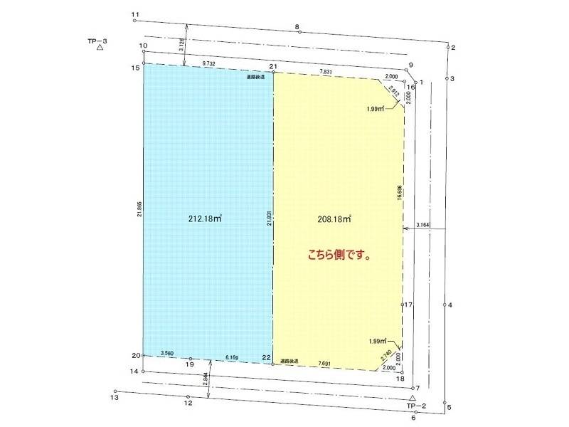 土佐市中島  の区画図