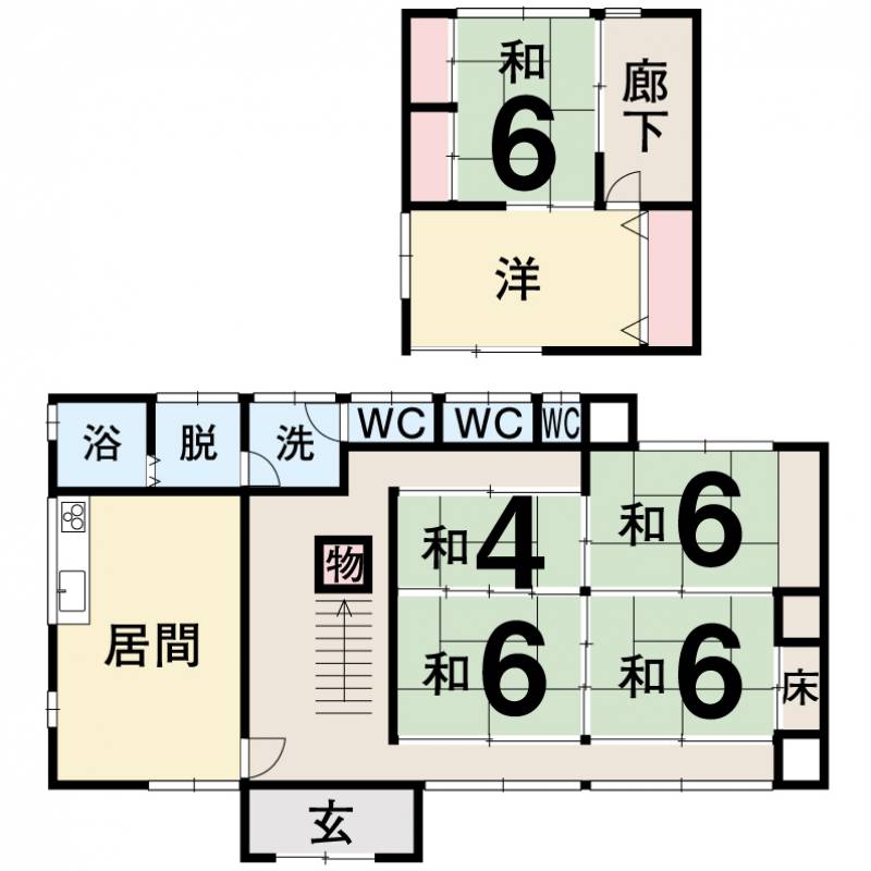 土佐市高岡町甲 一戸建 の間取り画像