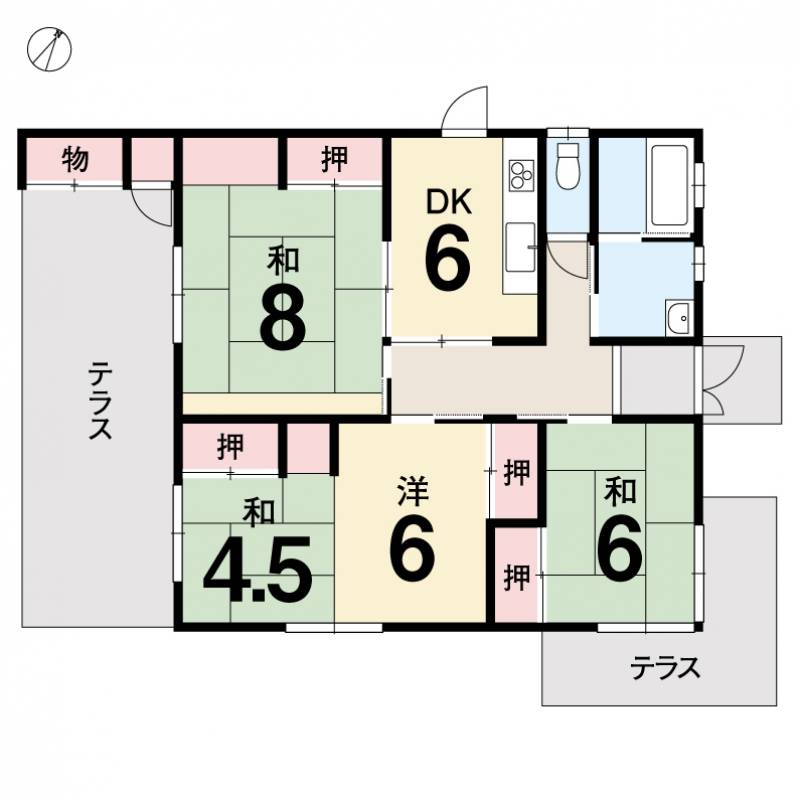 四万十市下田 一戸建 の間取り画像