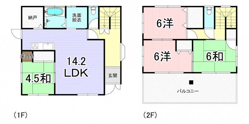 高知市みづき 一戸建 の間取り画像