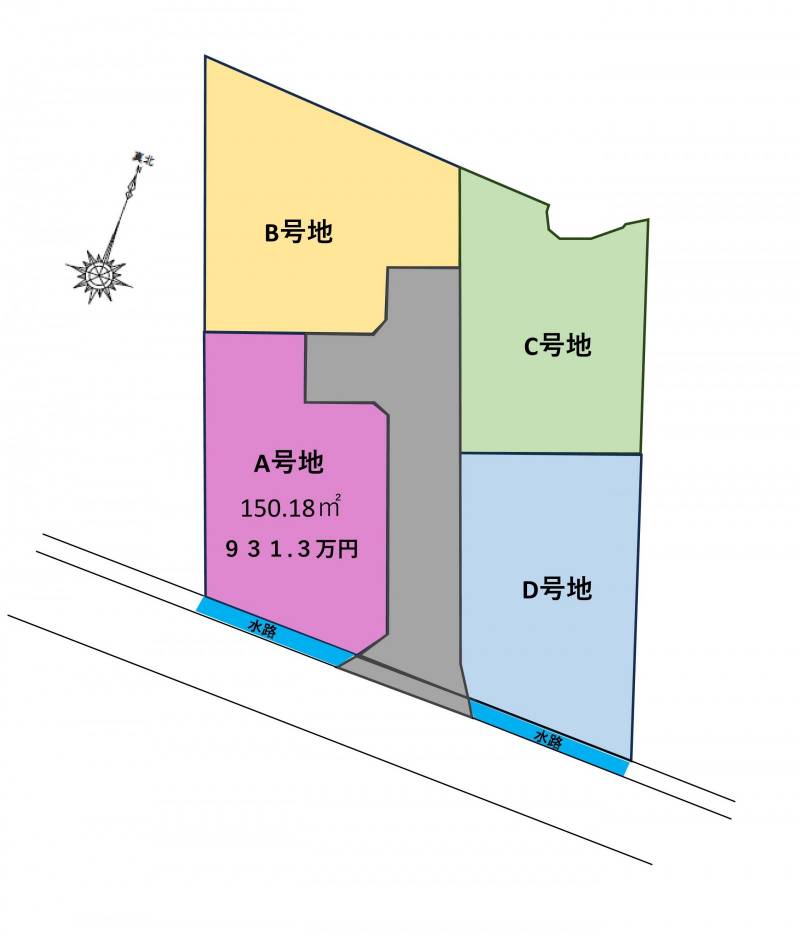 香南市野市町大谷 ファインコート野市part3A号地の区画図