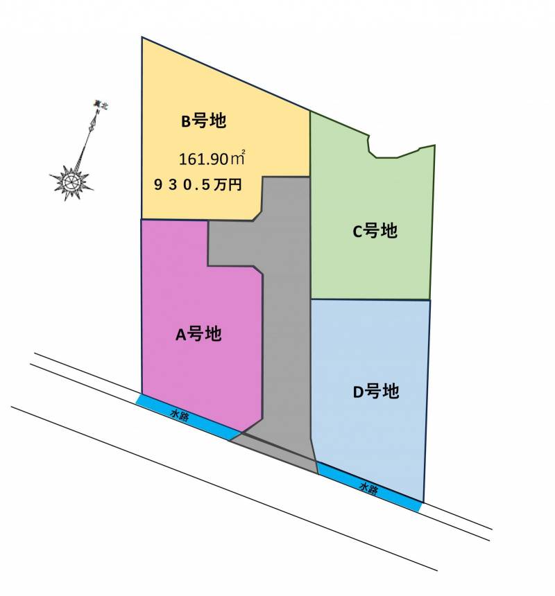 香南市野市町大谷 ファインコート野市part3B号地の区画図