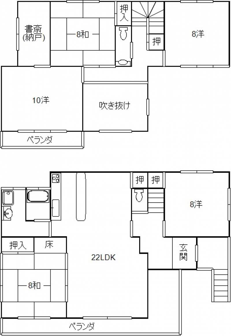 高知市介良乙 一戸建 の間取り画像