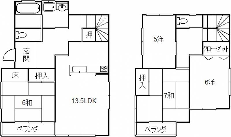 高知市神田 一戸建 神田リフォーム住宅の間取り画像