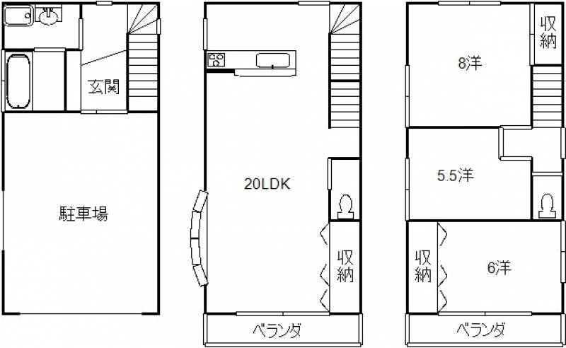 高知市北竹島町 一戸建 の間取り画像