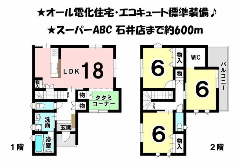 松山市越智 一戸建 の間取り画像