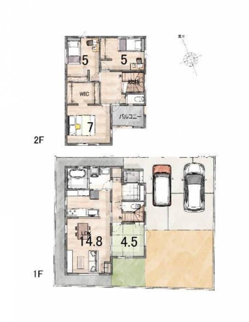 松山市来住町 一戸建 の間取り画像