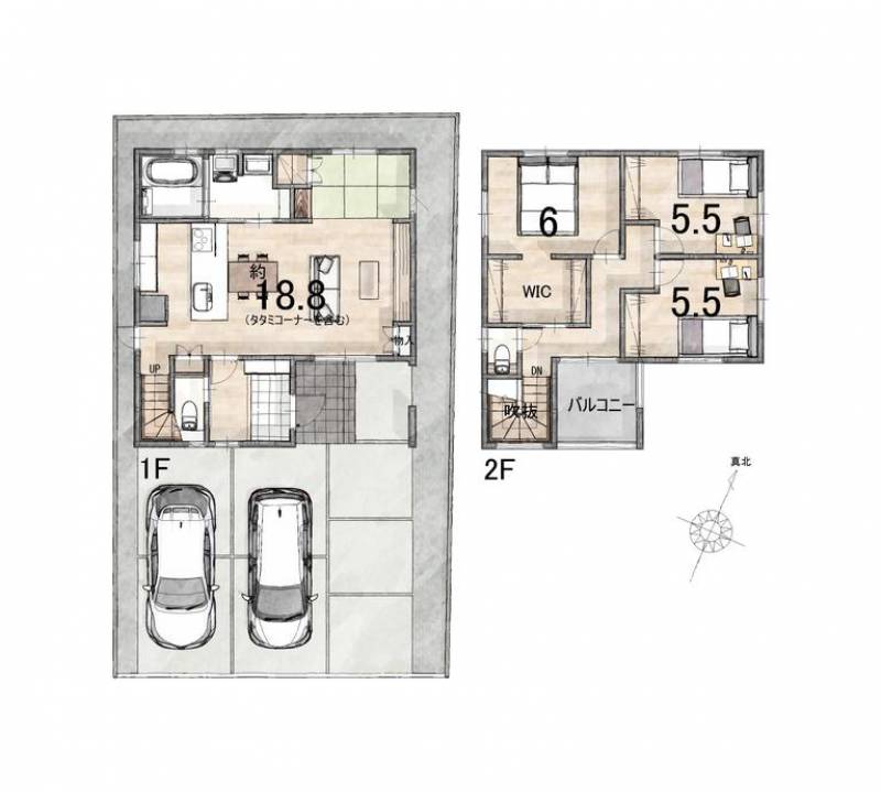 松山市北斎院町 一戸建 の間取り画像