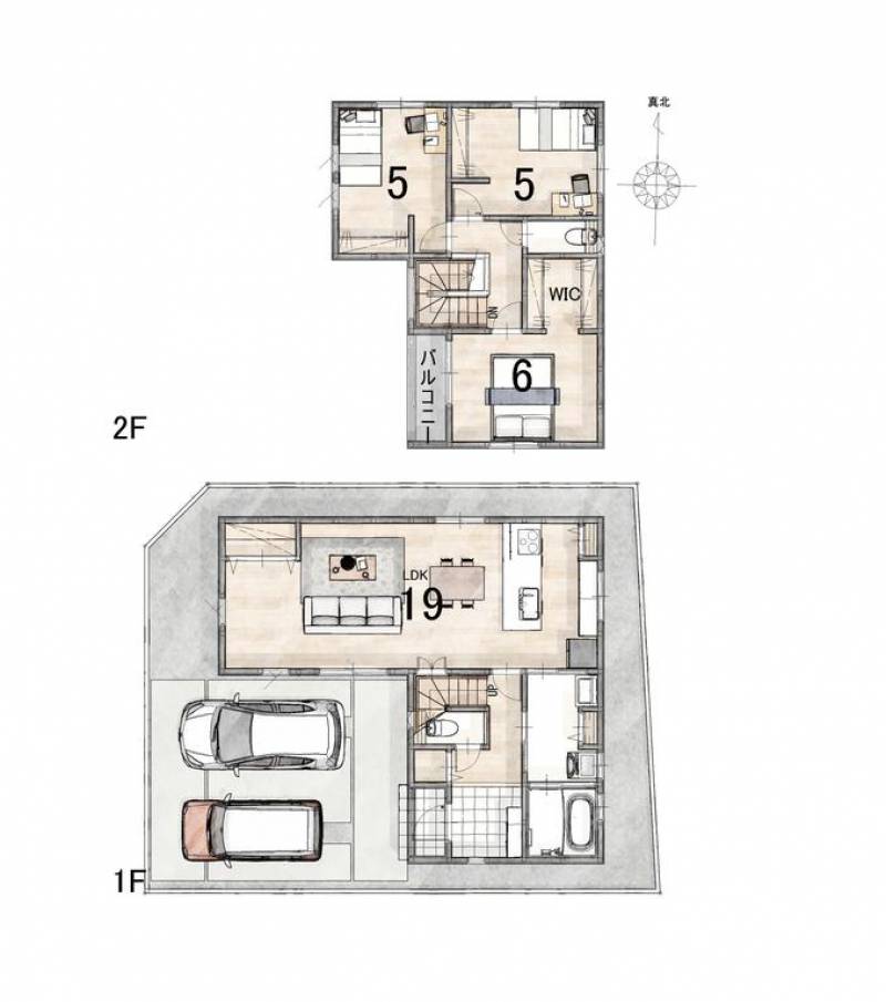 松山市南斎院町 一戸建 の間取り画像